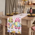 thumbnail image 2 of Easter Eggs Table Runner, Spring Floral Gnomes Plants Butterflies Pink Plaid Cotton Linen Table Runners 108 Inches Long, Dresser Scarf Runner for Dining/Living Room/Kitchen/Square Tables 13''x108'', 2 of 9