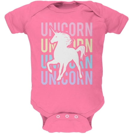 

Unicorn Stacked Repeat Soft Baby One Piece Raspberry 0-3 M