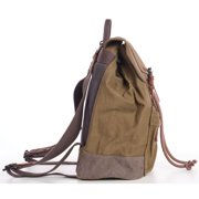 TimberWolf Vintage Daypack Backpack w/ Waxed Canvas, Laptop Compartment, Water-Resistant Lining, Leather Trim, Adjustable Straps & Front Zipper Pocket – The Daypack