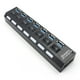 thumbnail image 2 of Puerto de transferencia de datos de alta velocidad de 7 puertos USB 3.0 Splitter de transferencia de datos de alta velocidad con interruptores individuales y LED (enchufe de la UE), 2 of 4