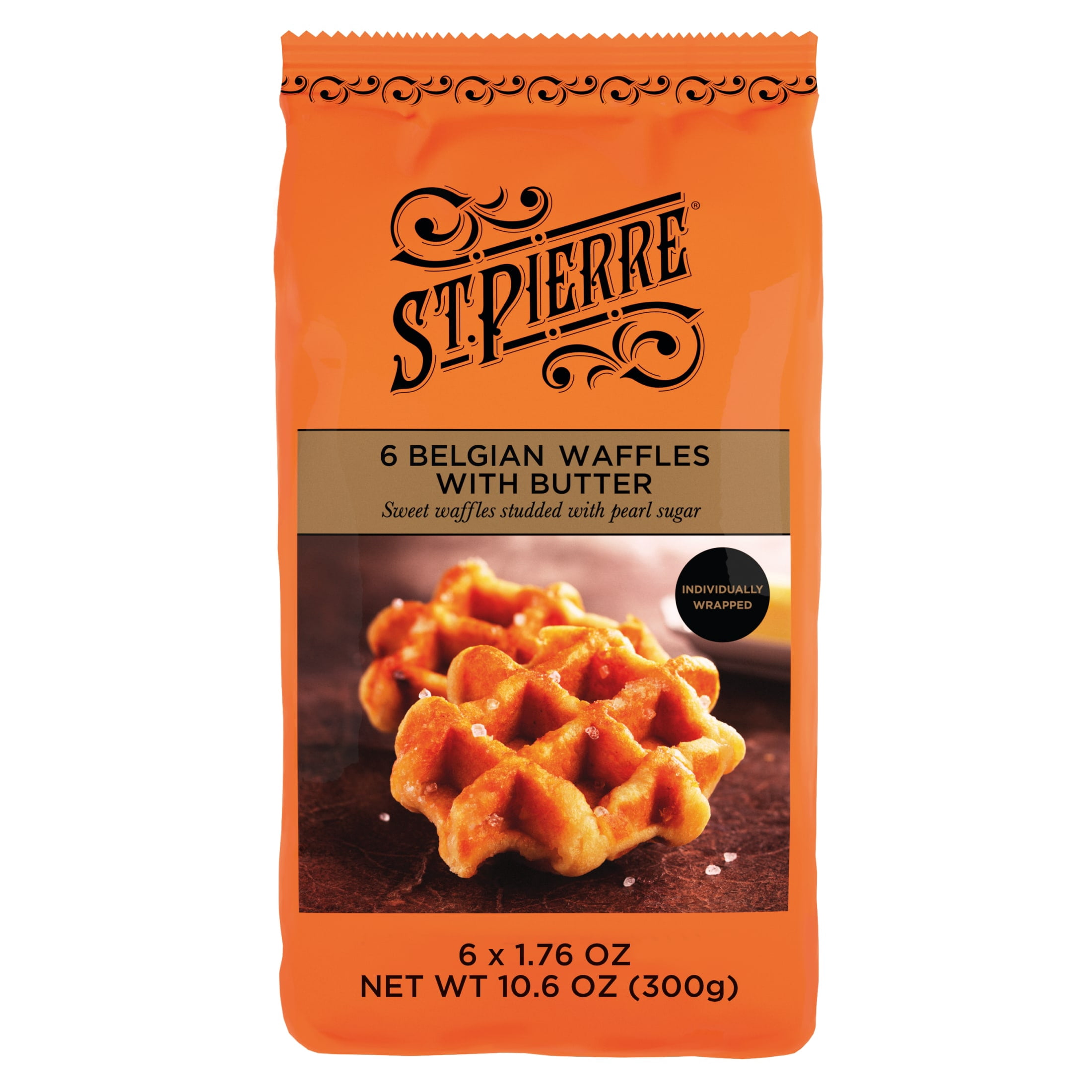 St Pierre Butter Brioche Waffles 6 Packs Belgian Waffles 10.6 oz with Flour Milk and Egg