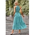 thumbnail image 4 of PRETTYGARDEN Women's Summer Floral Maxi Sun Dress Sleeveless Halter Neck Flowy Ruffle Hem Long Boho Dresses with Belt, 4 of 8
