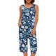 thumbnail image 4 of Conjunto de Ropa de Estar de Mujer Cuello Redondo Impresión Blusa sin Mangas Pantalones Cortos, Pantalones de Cintura Elástica para las Mujeres, 4 of 7