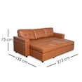 thumbnail image 2 of Ilios Innova | Sofá Cama Kairo Café de Cuero Sintético, Chaise Longue/Cama Extraíble, 3 Plazas, Estructura de Madera, Funcional y Moderno., 2 of 9