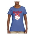 thumbnail image 2 of Wild Bobby, Cute Baseball Mom Ribbon Gift, Mother's Day, Women Graphic T-Shirt, Light Blue, Medium, 2 of 3