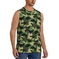 thumbnail image 2 of Kdxio Camouflage Dinosaur for Men's Muscle T-shirt,Sleeveless for Workout Running Athletic Gym Lounge Casual, 2 of 7