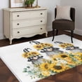 thumbnail image 4 of Sunflower Gnomes Area Rug 4x6 Washable Rug Non Slip Spring Eucalyptus Floral Watercolor Large Area Rug Indoor Floor Carpet for Entryway Bedroom Kitchen Living Room Home Office Dining Room Nursery, 4 of 8