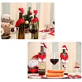 thumbnail image 4 of Toystoory Cubierta de botella de vino de Navidad piezas Papá Noel Bufanda de Navidad Sombrero Decoración de de comedor Arreglo Kits de decoración para fiestas, 4 of 6