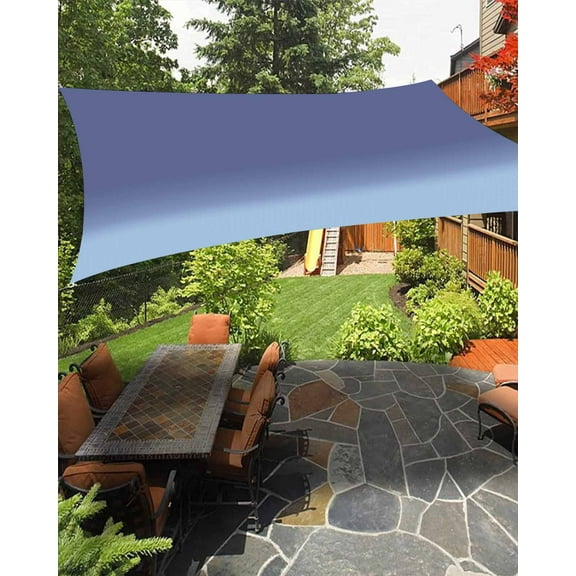 Sun Shade Sail 12x16Ft Gradient Dark Blue and Ocean Blue Uv Block Sunshade Canopy Outdoor Shade Cover Rectangle Shade Cloth For Patio Garden Yard Deck Pergola