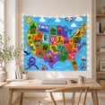 thumbnail image 5 of Illustrated United States Map Tapestry Wall Hanging, 5 of 7