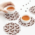thumbnail image 4 of Leather Coasters with Heat-resistant for Drinks, Chocolate Pattern No.9042 -标题2 Round Shape, 4 of 5