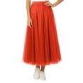 thumbnail image 2 of XIAONU Women's Maxi Skirt Elastic Waist Pleated Tulle Skirt Flowy Elegant Casual Evening Skirt, 2 of 4