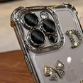 thumbnail image 2 of Designed for iPhone Case,Luxury Glitter Sparkle Sparkly Rhinestone Bear Lucky Bow Clear Camera Lens Protection Shockproof Protective Cover Phone Case (iPhone 12 Pro,Silver), 2 of 6