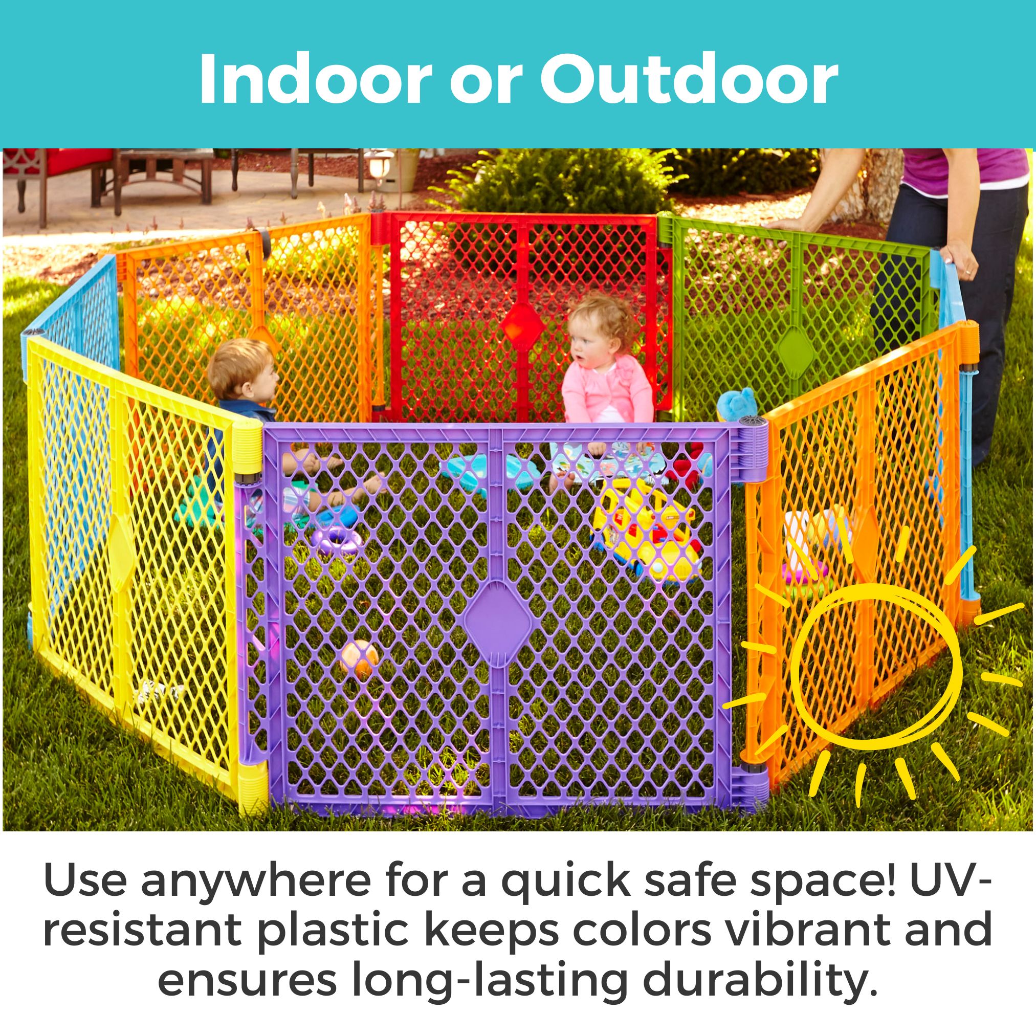 Toddleroo by North States Superyard Colorplay 8-Panel Play Yard photo 6