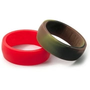 8mm HR Camo and Red Silicone Rings, 2-Pack