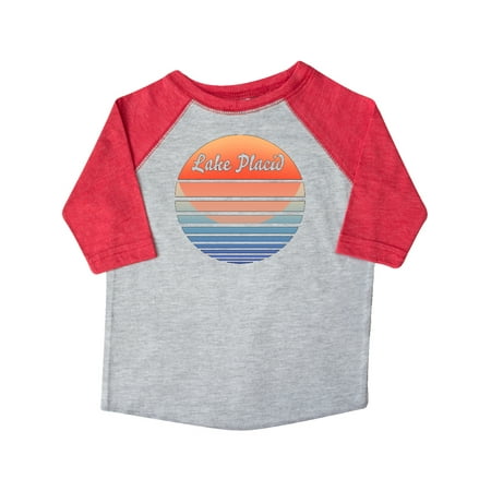 

Inktastic Lake Placid Retro Sunset Gift Toddler Boy or Toddler Girl T-Shirt