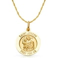 thumbnail image 1 of 14K Yellow Gold St. Joseph Pray For Us Charm Pendant with 1.2mm Singapore Chain Necklace - 16", 1 of 6
