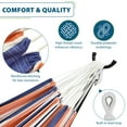 thumbnail image 3 of Vivere Double Cotton Hammock, Comfortable Daybed with Steel Stand, 9 Foot, Orange Punch, 3 of 5