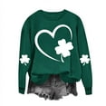 thumbnail image 4 of Lolmot St Patricks Day Shirt Women Fleece Lined Sweatshirt Shamrock Long Sleeve Shirts Lucky Green Clover Pullover Irish Holiday Heart Print Graphic Tops, 4 of 5