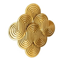 Creative Co-Op Decorative Waves Metal Wall Art, Gold