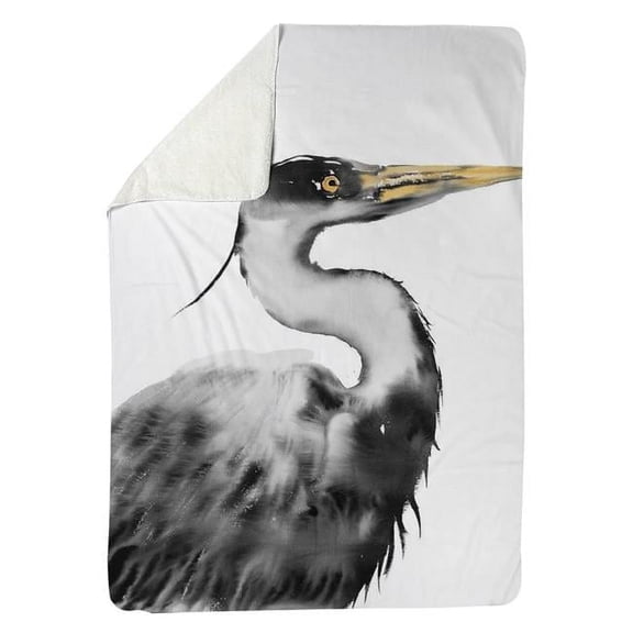 Begin Home Decor 5545-6080-AN448 60 x 80 in. Great Heron-Sherpa Fleece Blanket