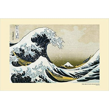 Famous Artist Painting - The Great Wave off Kanagawa by Katsushika Hokusai 36x24 Art Print Poster Japanese Artist Famous Painting