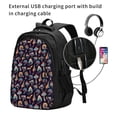 thumbnail image 2 of Balery Colorful Mushrooms in Doodle Style Print USB Charging Backpack for Men and Women - Water-Resistant, Anti-Theft Laptop Backpack with USB Port for Travel, Work, School, and College, 2 of 7