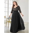 thumbnail image 3 of AURA Plus Size Sequin Evening Dress Women V Neck Formal Gown Elegant Party Dress, 3 of 7
