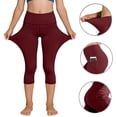 thumbnail image 6 of biudgviw Girls Capri Leggings with Pockets Casual High Waisted Athletic Yoga Pants Breathable Soft Dance Running Tights for Kids, 6 of 7