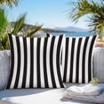 thumbnail image 3 of Throw Pillow Covers 16x16 Inch Set of 2, Simple Black White Stripes Waterproof Outdoor Pillow Covers, Modern Stripes Decorative Cushion Pillowcases for Couch, Sofa, Bed, Garden, Patio, 3 of 9
