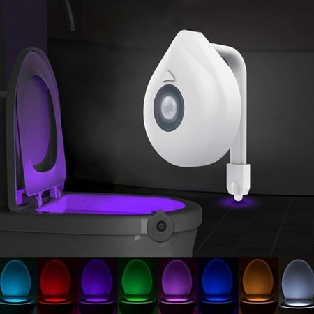 

RELAX Toilet Night Light Motion Activated LED Toilet Light 8 Colors Changing Toilet Bowl Light with Motion Detection Sensor for Bathroom Washroom Battery Not Included White