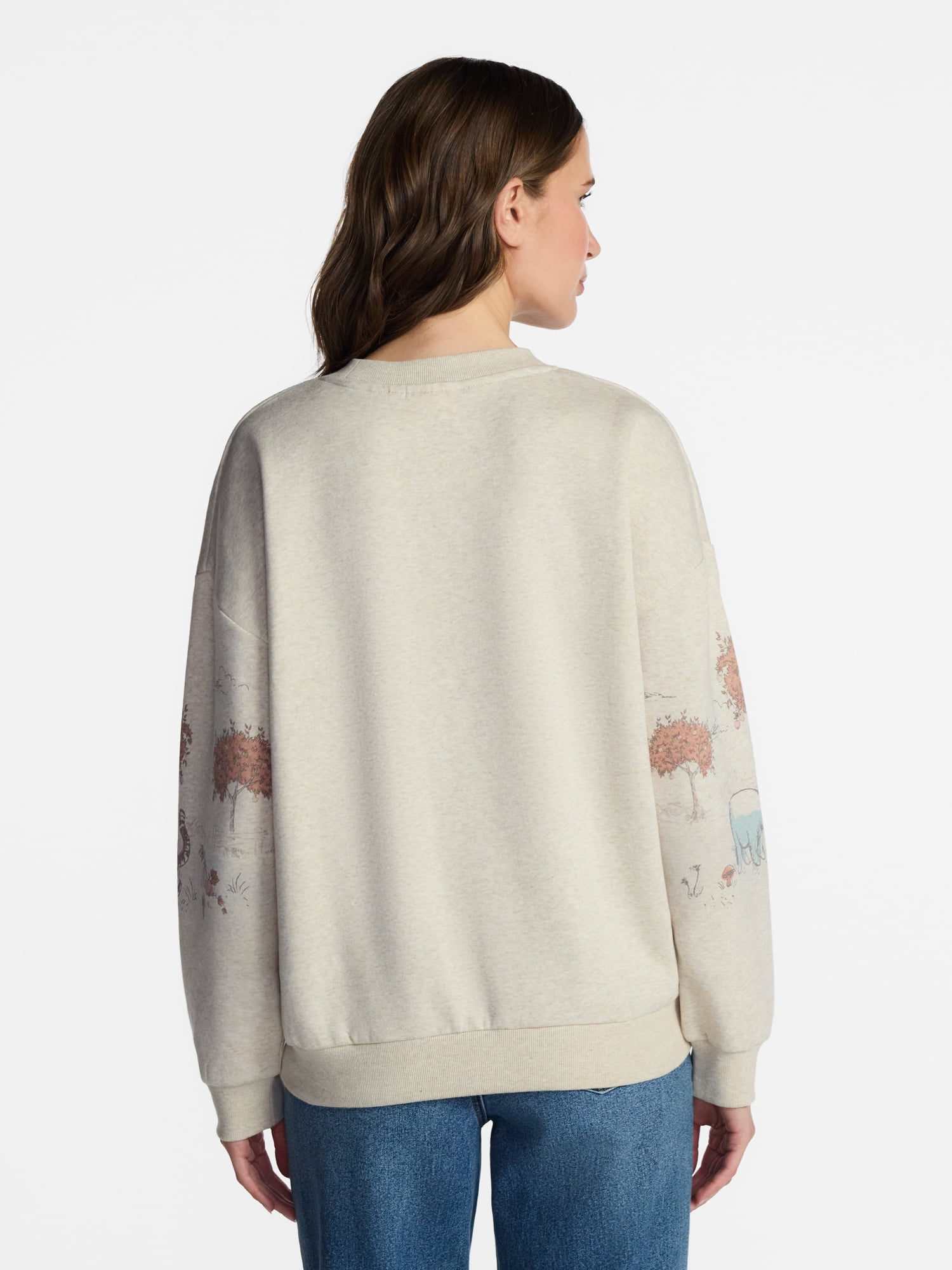 Disney Winnie the Pooh Women's Crewneck Sweatshirt with Long Sleeves, Sizes XXS-XXL