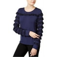 thumbnail image 2 of Womens Ruffled-Trim Basic T-Shirt, 2 of 2