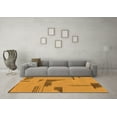 thumbnail image 3 of Ahgly Company Indoor Round Abstract Orange Modern Area Rugs, 3' Round, 3 of 4