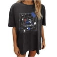 thumbnail image 2 of DPTALR Women's Round Neck Vintage Drop Sleeves Print Short Sleeve Tops Blouse, 2 of 9