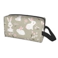 thumbnail image 2 of Goofa Rabbit And Flower Printed Toiletry Bag with Handle,Large Capacity Travel Makeup Cosmetic Bag for Women, Carry on Airport Airline Compliant Bag, 2 of 9