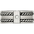 thumbnail image 4 of Stainless Steel Antiqued And Brushed With Cz Twisted 9mm Flat Band (Size 11.5) Made In China sr533-11.5, 4 of 5