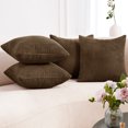 thumbnail image 1 of Deconovo Corduroy Fundas de cojines Juego de 4 – Machine Washable Home Decor for Sofa, Dormitorio | Chocolate, 20x20 Inch, 1 of 7