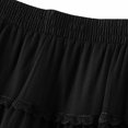 thumbnail image 5 of Mrat Tiered Skirts Women's Classic High Waist Double-Layered Skirt Elastic Waist Midi Skirt Tiered Skirts S-58 Black One Size, 5 of 7
