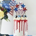thumbnail image 2 of Patriotic Glitter Star Picks 12Ct, Red White Blue Foam Stars with Bow for 4th of July Memorial Day Parade Table Decor Cocktail Themed Party Decorations, 2 of 7