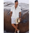 thumbnail image 3 of COOFANDY Mens Short Sleeve Button Down Shirts Summer Family Beach Outfits, 3 of 6