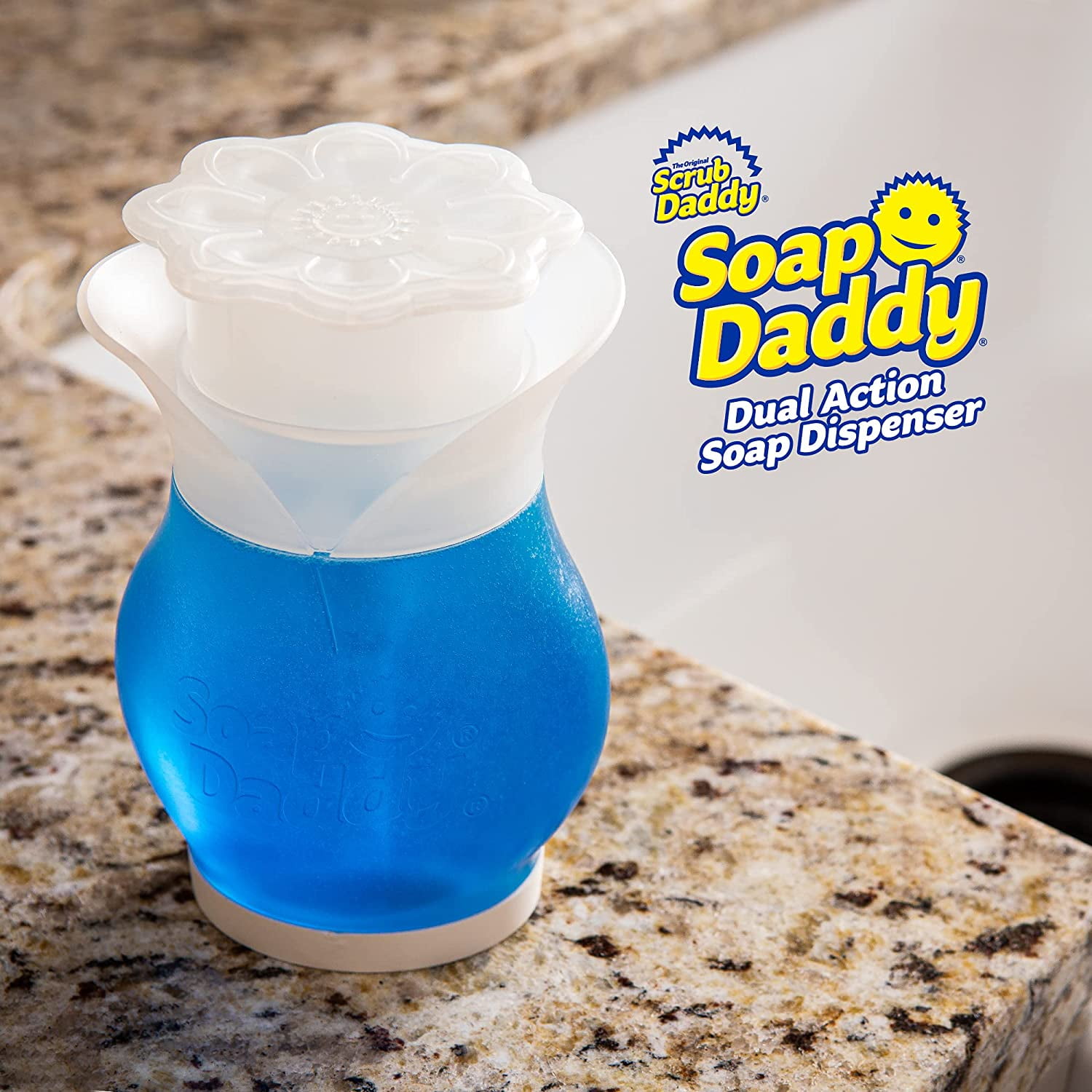 .com: Scrub Daddy, Soap Daddy - Dual Action Soap Dispenser with Easy  Grip Squeezable Sides and Built in Pump, Multi-use, Easy to Clean and  Refillable - 1ct: Home & Kitchen