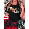 thumbnail image 1 of T-Shirt Graphique Amusant pour Femmes - Col Rond Manches Courtes, Extensible et Confortable pour l'Été, Fête des Pères, Fête des Mères, Nouvel An, Festival de Printemps, Saint-Valentin, Fête de l'Indépendance, bir, 1 of 7