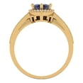 thumbnail image 4 of Clara Pucci 14K Yellow Gold Marquise Cut 2Ct Simulated Blue Sapphire Engagement Ring + Matching Band - Luxury Box Included, 4 of 7