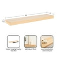 thumbnail image 6 of Kate and Laurel Havlock Modern Natural Floating Shelf, 36 x 8, Natural Wood, Functional Storage Shelf for Use as Entryway Display or Kitchen Spice Rack Shelf, 6 of 11