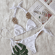 thumbnail image 4 of Traje de baño de bikini de color sólido dividido traje de baño de mujer sexy tejido a mano, 4 of 6
