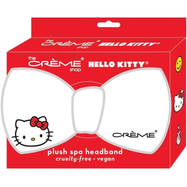 The Creme Shop x Hello Kitty ""Classic White"" Teddy Headyband Spa Diadema para lavar la cara Cuidado de la piel Diademas suaves y esponjosas para mujeres