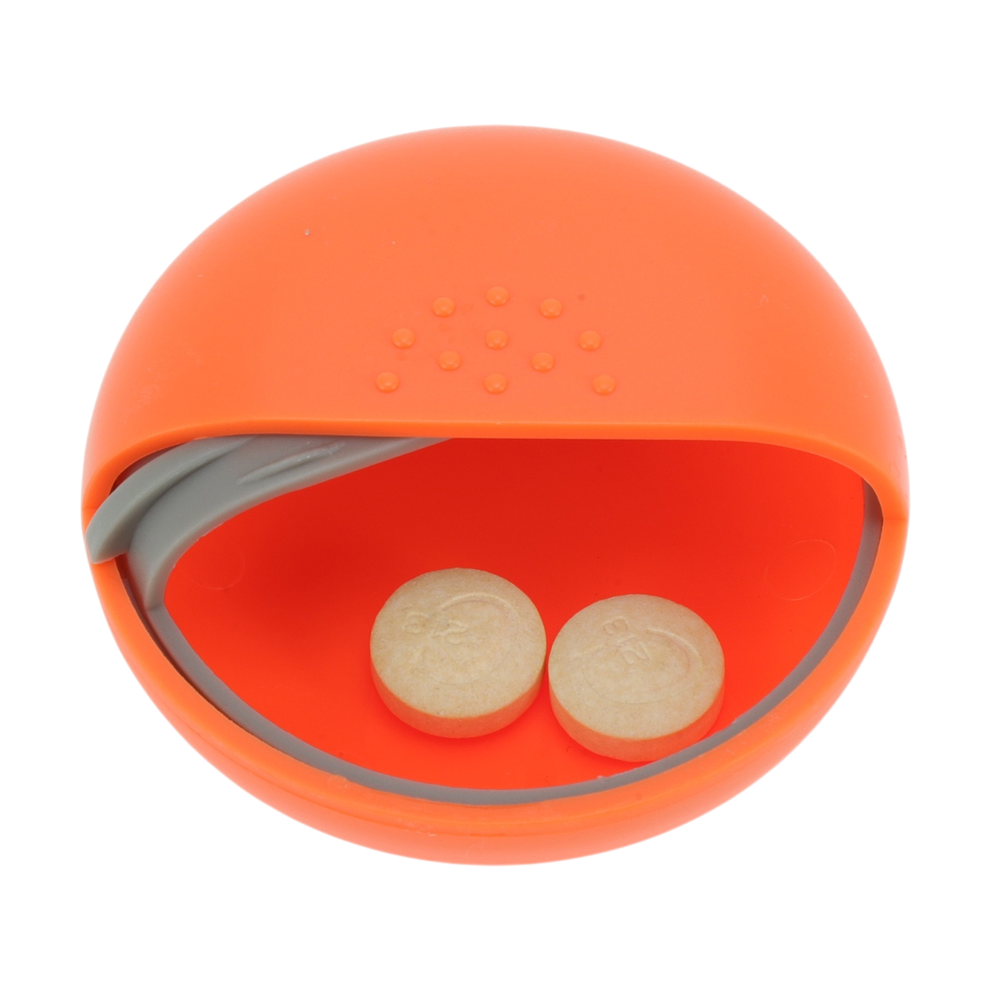 Unique Bargains Useful Durable 1 Grid Round Rotating Pill Case 1 Pc Orange
