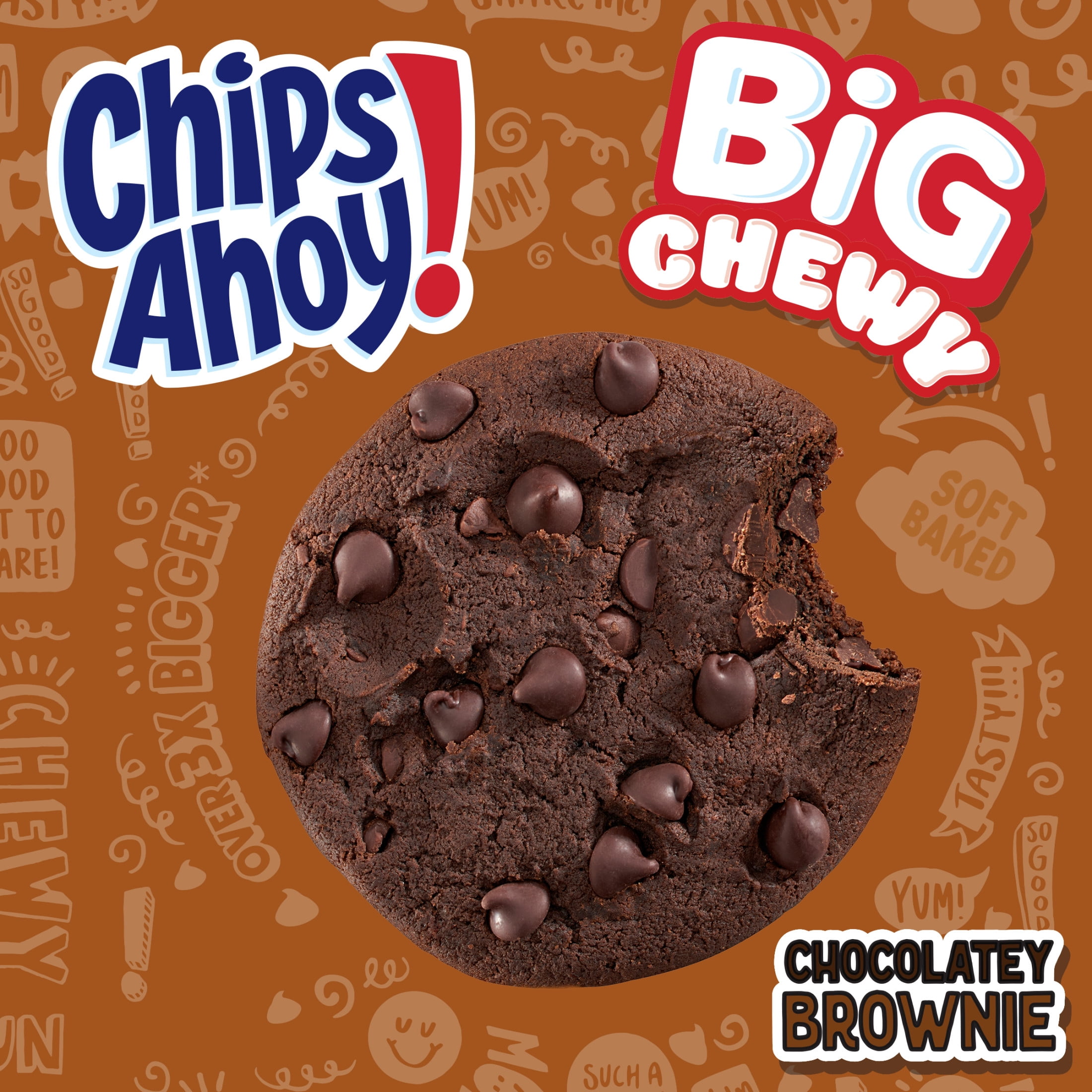 (7 pack) CHIPS AHOY! Big Chewy Chocolate Chip Cookies, Chocolatey Brownie, 2.5 oz (1 Cookie Per Pack)