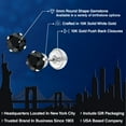 thumbnail image 2 of Gem Stone King 1.38 Ct Round 5mm Black Sapphire 10K White Gold Stud Earrings for Women Men, 2 of 6